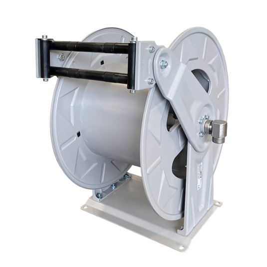 Enrouleur de tuyau gris       avec rappel par ress