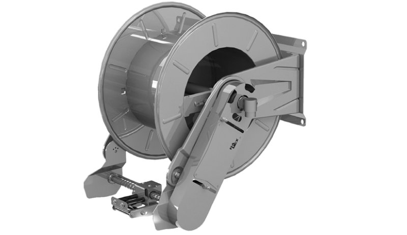 Enrouleur de tuyau gris       avec rappel par ress