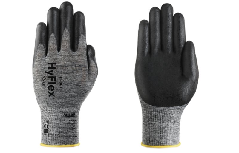 Strickhandschuh HyFlex® mit   poröser Nitrilbeschi